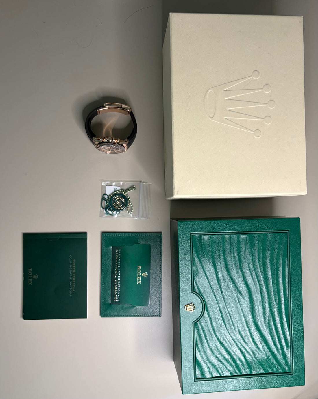 Rolex Daytona 126515LN-0006 Sundust 40mm Everose Gold Oysterflex Watch (2022) BOX & PAPERS